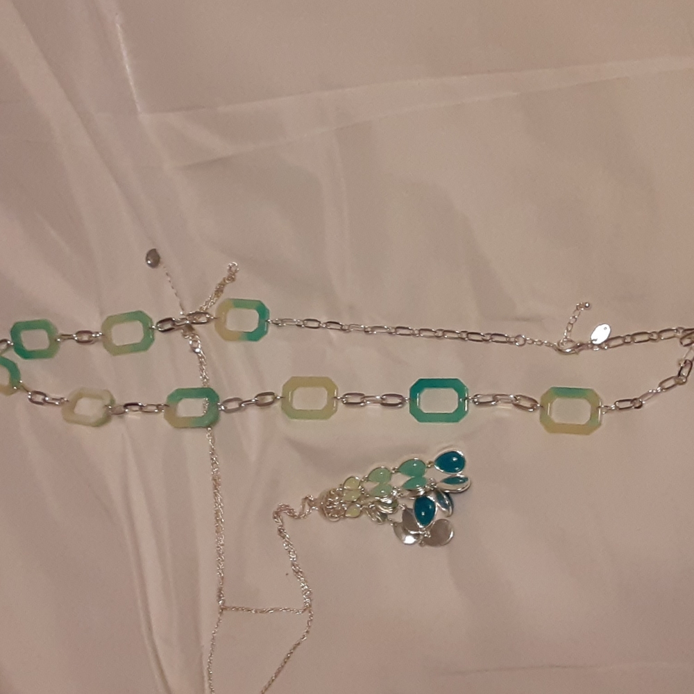 CHICOS Women's jewelry. Used once. 2 Necklaces and 1 pair of matching earrings.